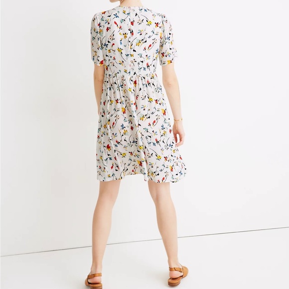 Madewell Tie-Front Mini Dress in Drifting Flowers - Picture 3 of 8